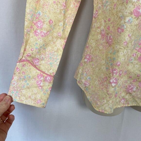 Floral Button Down Shirt - Yellow and Pink - Picture 5 of 15